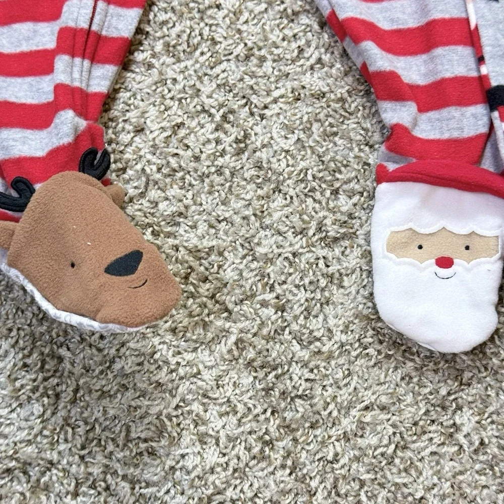 Carters Just One You Baby 18M Christmas Fleece Footed Pajamas Santa Lot 2 NWT